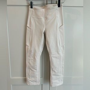 Lululemon Invigorate High-Rise Crop 23" Woman White Leggings, SZ 2